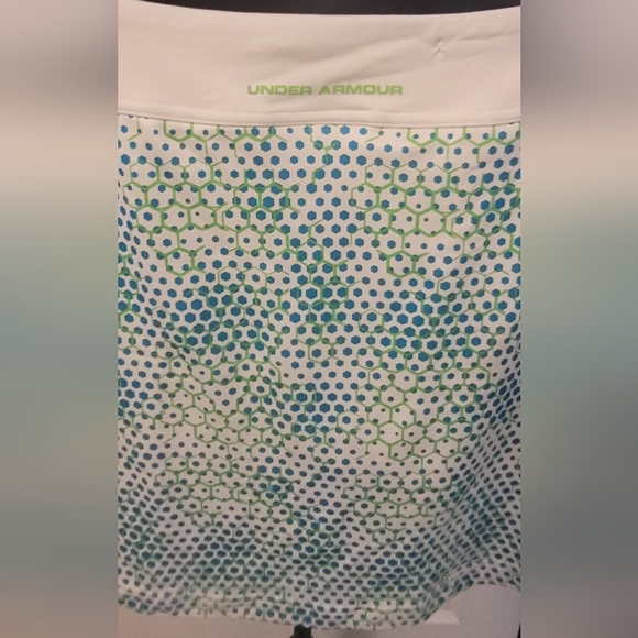 🔥2For$20 Under Armour Tennis/ Golf Skort White Blue Green Geometric Size XS - Picture 6 of 7